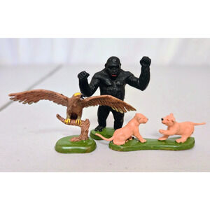 Vintage Britains Limited Zoo Collection Lion Cubs Eagle Gorilla Collectibles